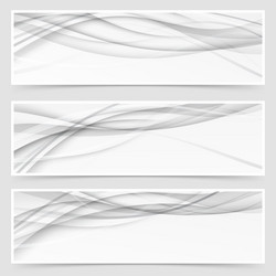 three shadow swoosh header set layout vector image