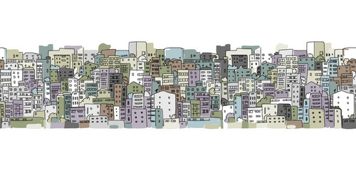 abstract cityscape background seamless pattern vector image