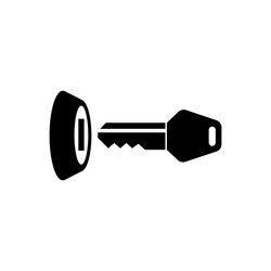 Door key icon isolated on white sign and symbol vector