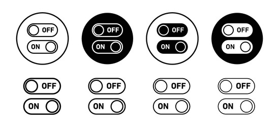 on off switch button slider toggle icon set vector image