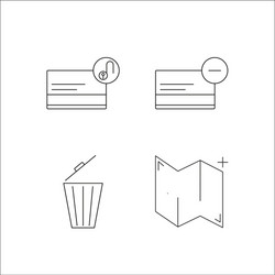 web simple linear icon setsimple outline icons vector image