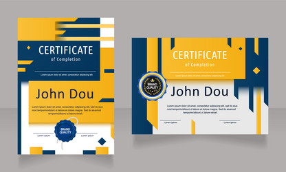 certificates of completion design template set vector image