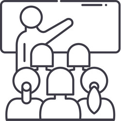 lecture icon linear isolated thin vector image