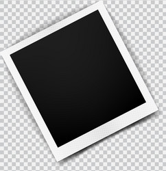 Old empty realistic photo frame with transparent vector