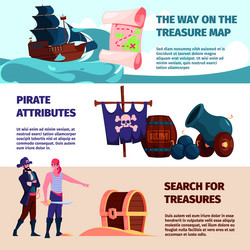 Pirate banners printing design template vector