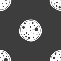 Pizza web icon flat design seamless gray pattern vector