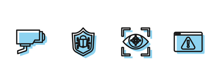 set line eye scan security camera system bug vector image