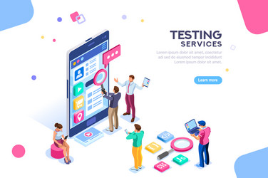 Software Testing & Development Services Banner vector image