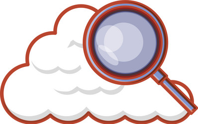 cloud computing server with magnifying glass vector image