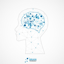 creative brain concept background with triangular vector image
