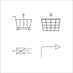 web simple linear icon setsimple outline icons vector image