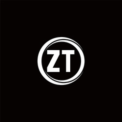 Zt logo with negative space triangle and circle Vector Image