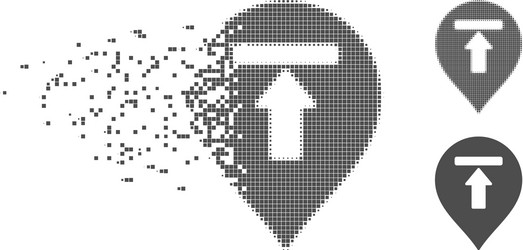 dissipated pixel halftone dead end marker icon vector