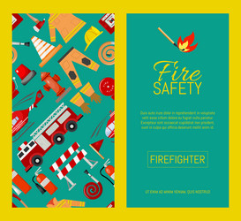 fire safety set banners vector