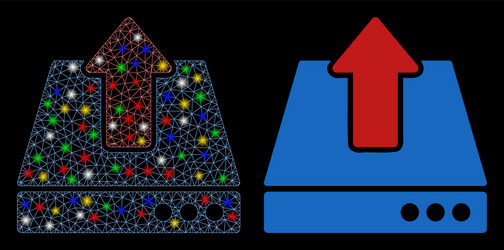 flare mesh network upload icon with spots vector image