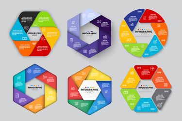 Round pie chart into 5 step concept startup Vector Image