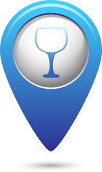 map pointer with goblet icon vector