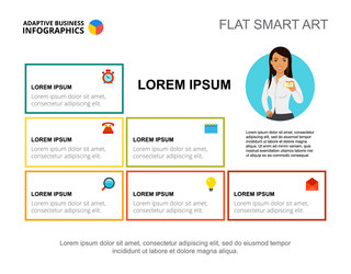 presentation slide with company information blocks vector