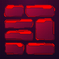 red futuristic hud or ui elements sci-fi user vector