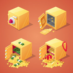 safe boxes set for game interface vector image