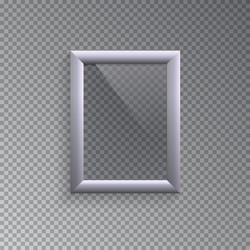 Silver picture or photo frame isolated vector