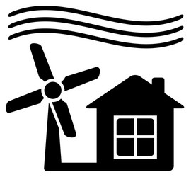 Windmill alternative energy source for home vector