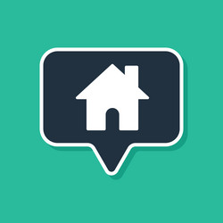 blue map pointer with house icon isolated on green vector image
