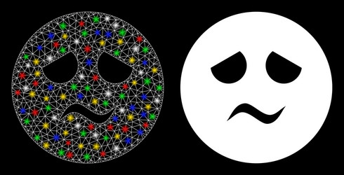 flare mesh network trouble smiley icon with vector image