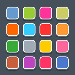 flat blank web button square icon with shadow vector image