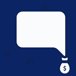 isolated front view speech bubble pointing down vector image