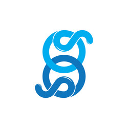linked circle loop overlapping line logo vector image