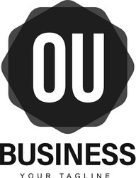 ou initial a logo design with abstract style vector image