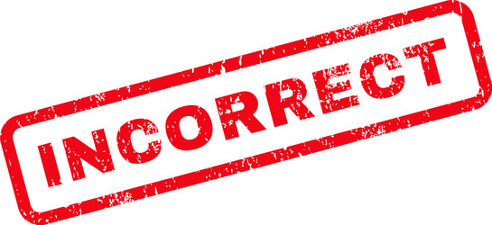 Incorrect Text Stamp vector image