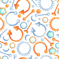 piercing pattern textile design project with face vector image