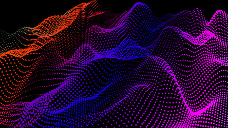 sea waves from node hud data dots flow research vector image