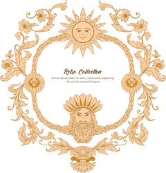 border frame label in baroque rococo Vector Image