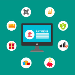 Concept online and mobile payments for web page vector