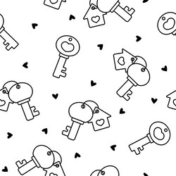 different keys with keychain seamless pattern vector image