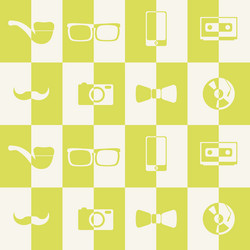 seamless background with different hipster objects vector image