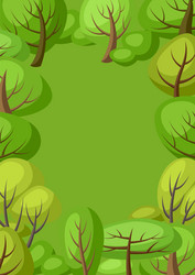 spring or summer background with stylized trees vector image