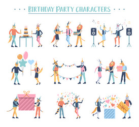 Birthday party people concept character vector