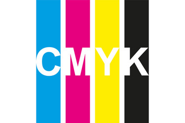 cmyk print icon four lines in colors symbol vector