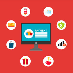 concept online and mobile payments for web page vector image