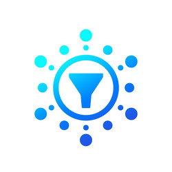 data filtering icon with funnel vector image