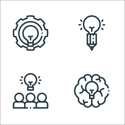 design thinking line icons linear set quality vector image
