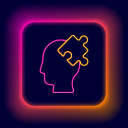 glowing neon line solution to the problem vector image
