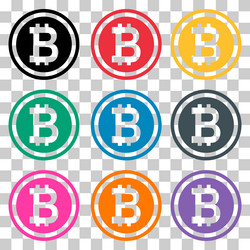set of bitcoin web coin internet electronic vector image