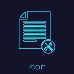 turquoise line file document with screwdriver vector image