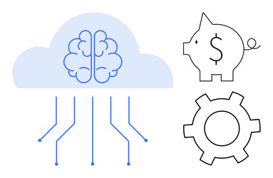 cloud computing ai development and financial vector image