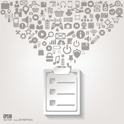 cloud computing background with web icons social vector image